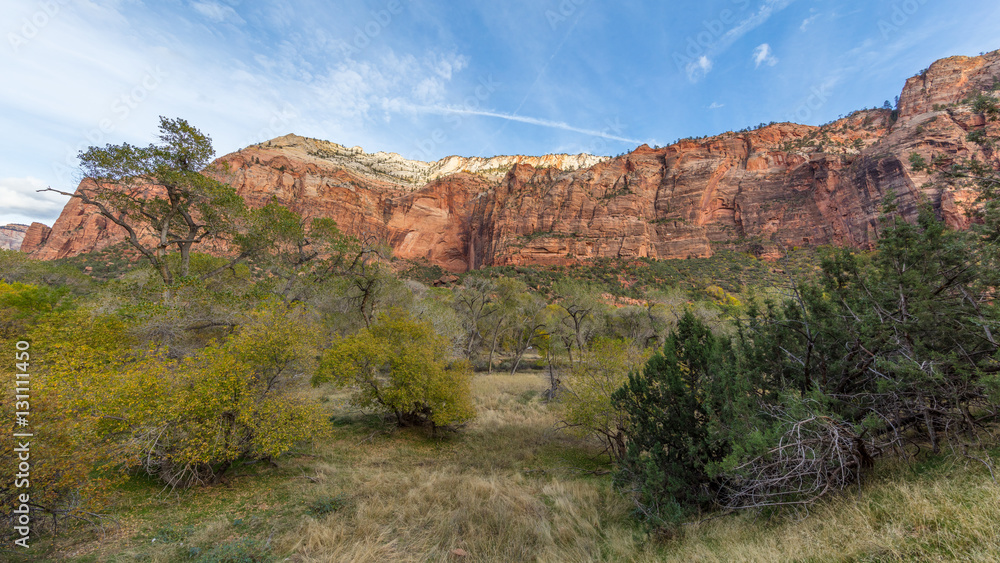 Amazing mountain landscape. The breathtaking views of the valley. Zion National Park, Utah, USA