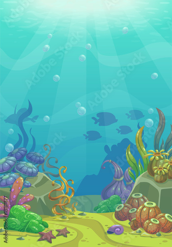 Cartoon underwater vector illustration.
