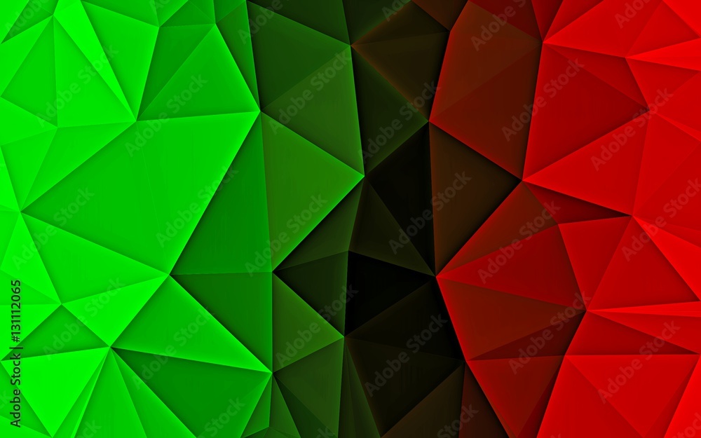 Fototapeta premium Green Red Gradient Polygon Christmas Background