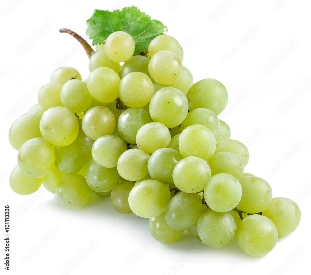 Bunch of white grapes on the white background. Bunch of white grapes on the white background.