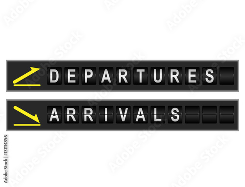 Departures Arrivals Signs