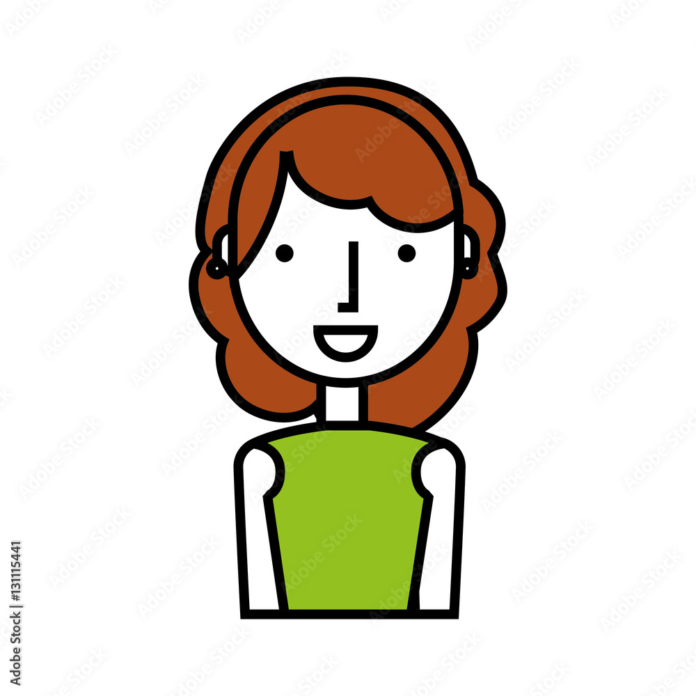 young woman avatar character vector illustration design