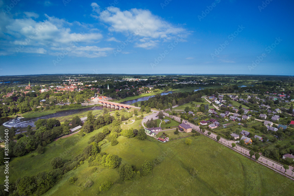 Kuldiga city and Venta river, Latvia.