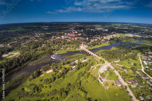 Kuldiga city and Venta river, Latvia.