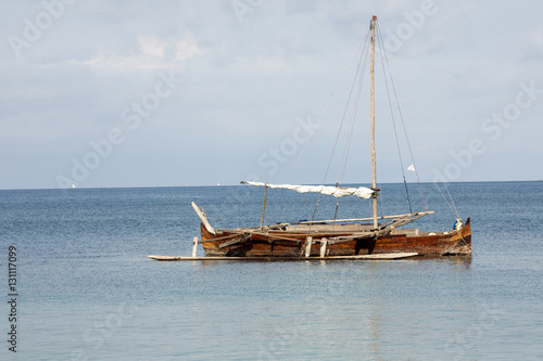 Ships in a picturesque bay Indian Ocean, Nosi Be, Madagascar photo