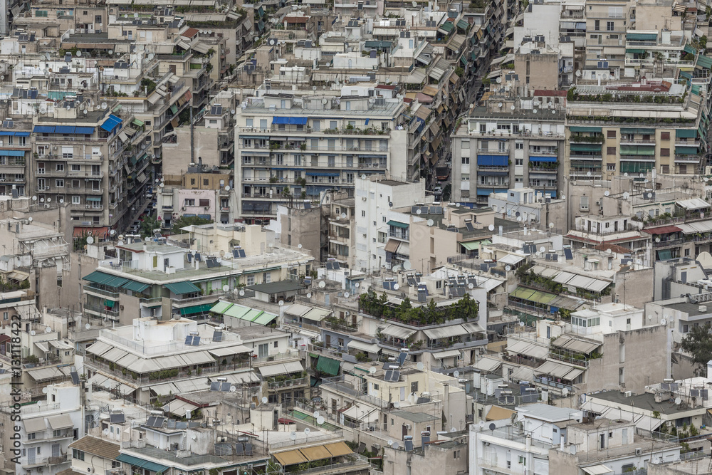 Aerial view of Athens, Greece.