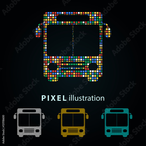 Bus - pixel illustration.