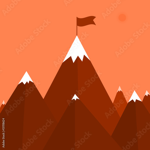 Vector illustration of a mountain