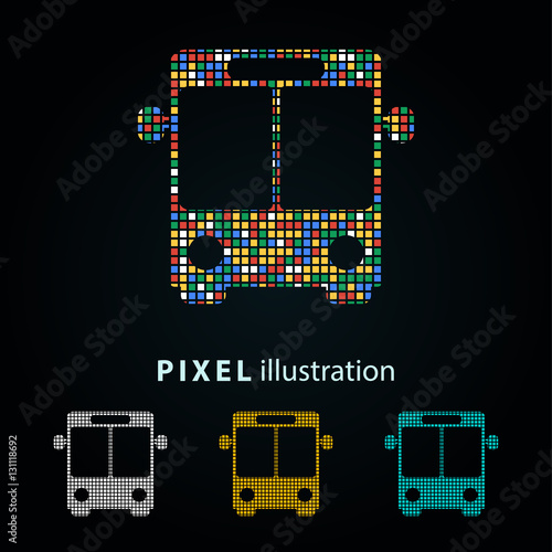 Bus - pixel illustration.