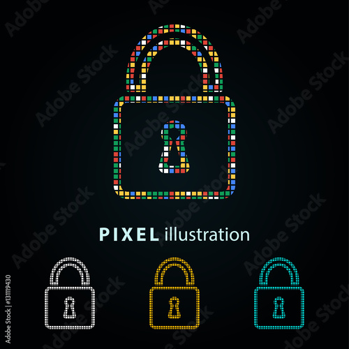 Lock - pixel illustration.