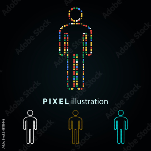 Man - pixel illustration.