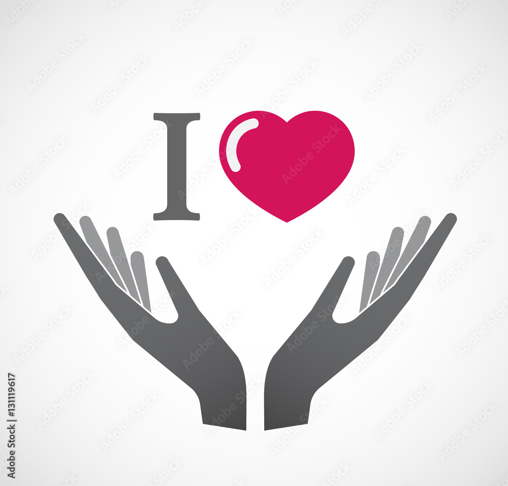 Isolated hands offering an Isolated hands offering an