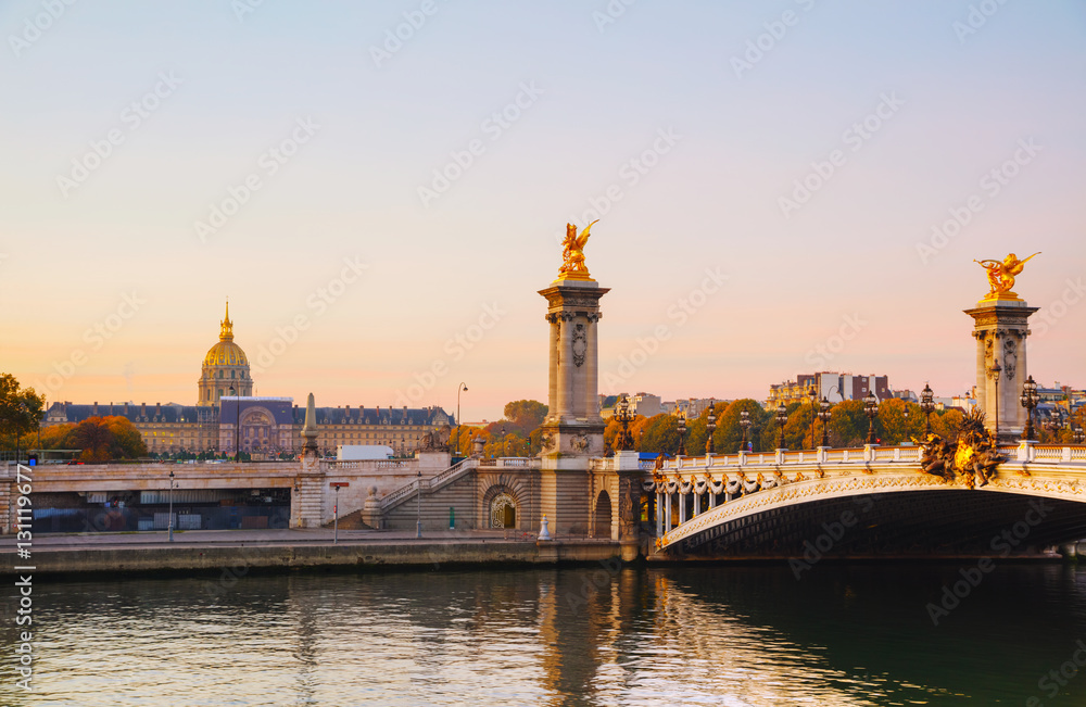Pont Alexandre III (Alexander III bridge) in Paris, France