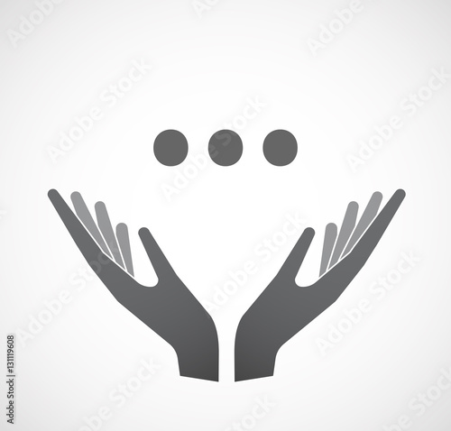 Isolated hands offering  an ellipsis orthographic sign