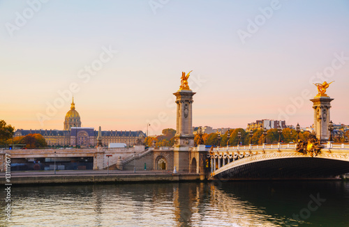 Obraz na płótnie Pont Alexandre III (Alexander III bridge) in Paris, France w salonie
