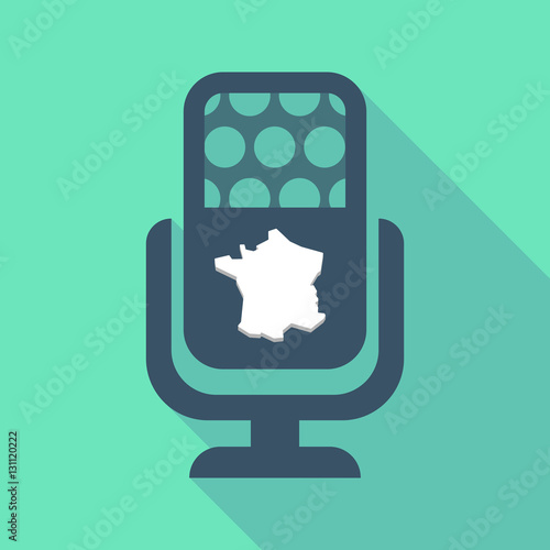Long shadow microphone  with  the map of France