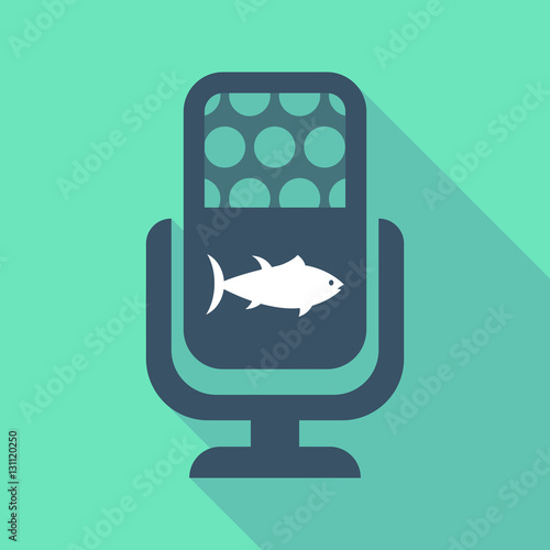Long shadow microphone  with  a tuna fish