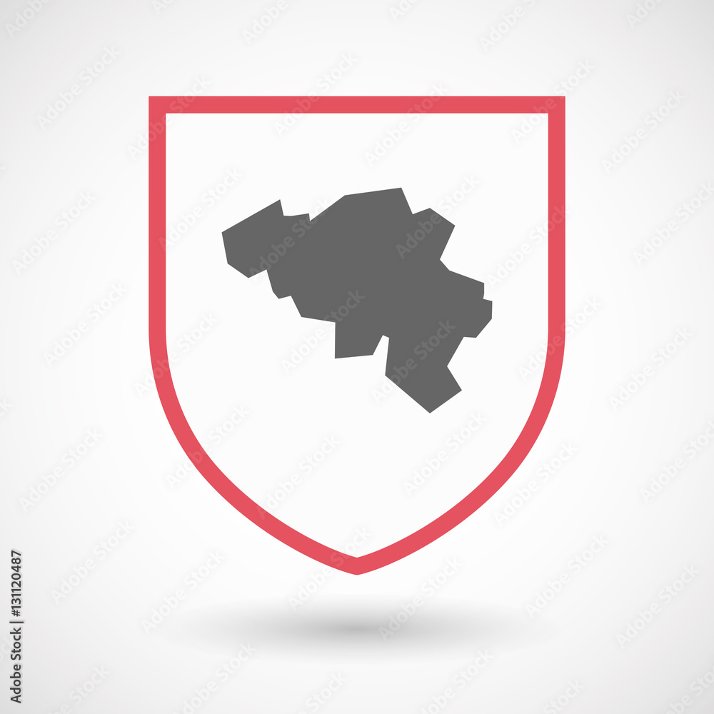 Isolated shield with  the map of Belgium