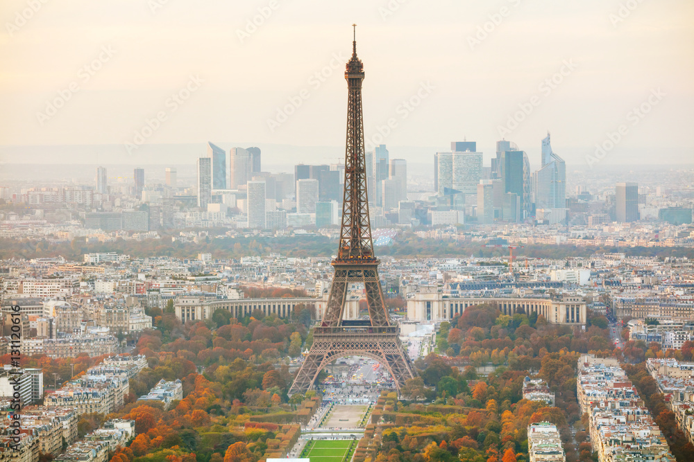Aerial overview of Paris