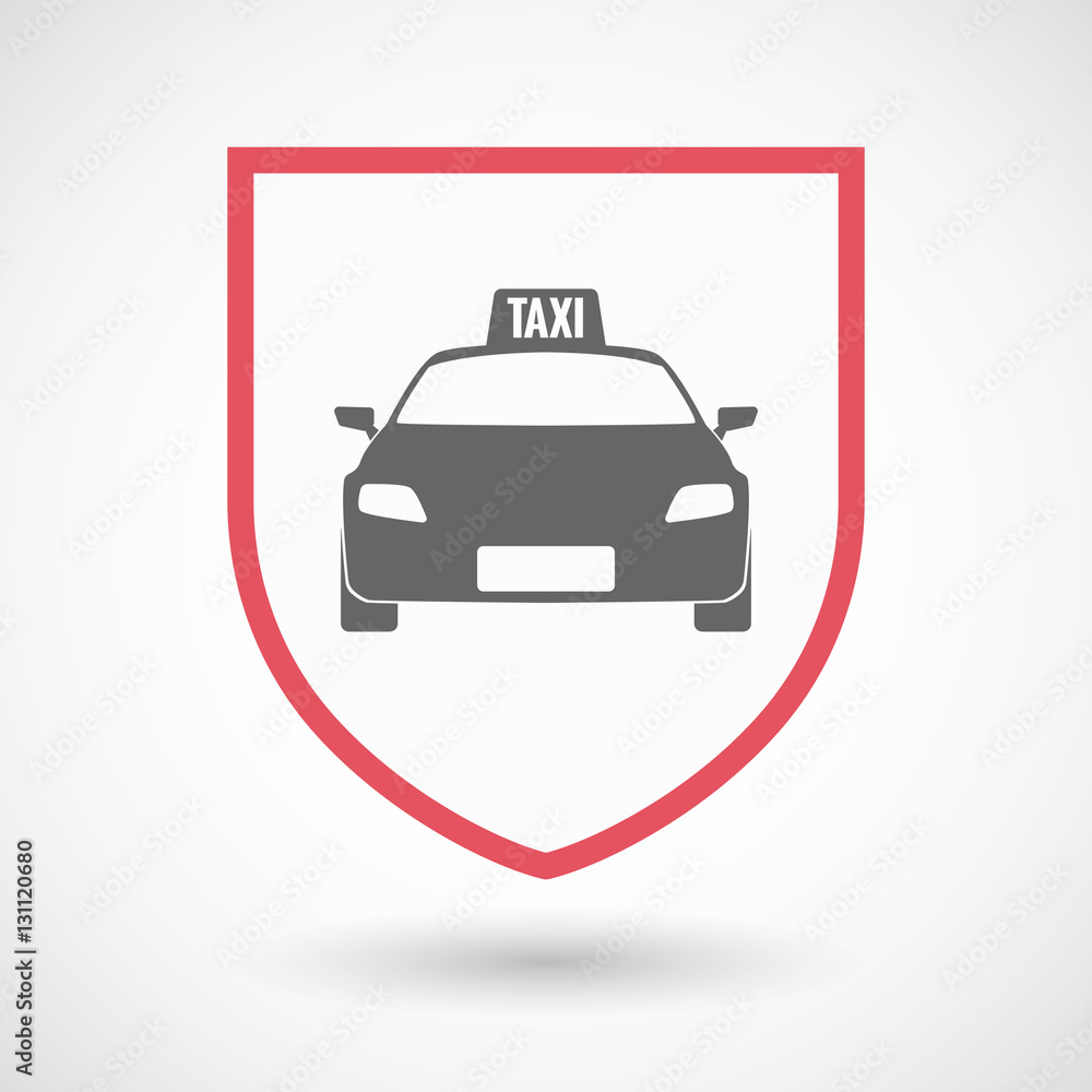 Isolated shield with  a taxi icon