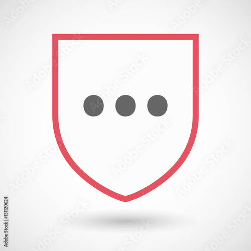 Isolated shield with  an ellipsis orthographic sign