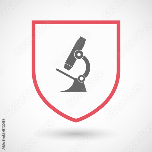 Isolated shield with  a microscope icon