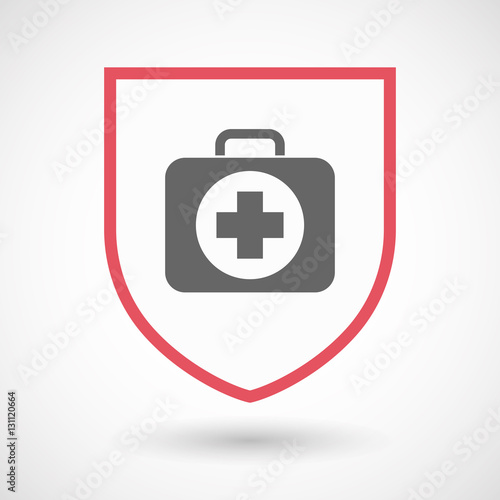 Isolated shield with  a first aid kit icon