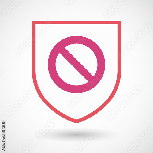 Isolated shield with  a forbidden sign