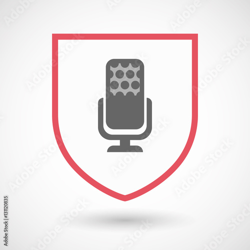 Isolated shield with  a microphone sign