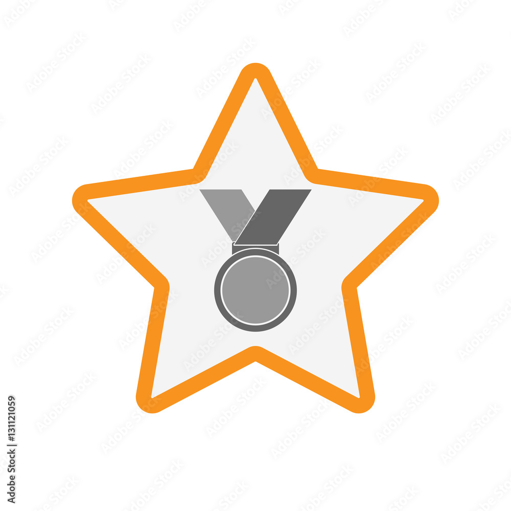 Isolated star with a medal Isolated star with a medal