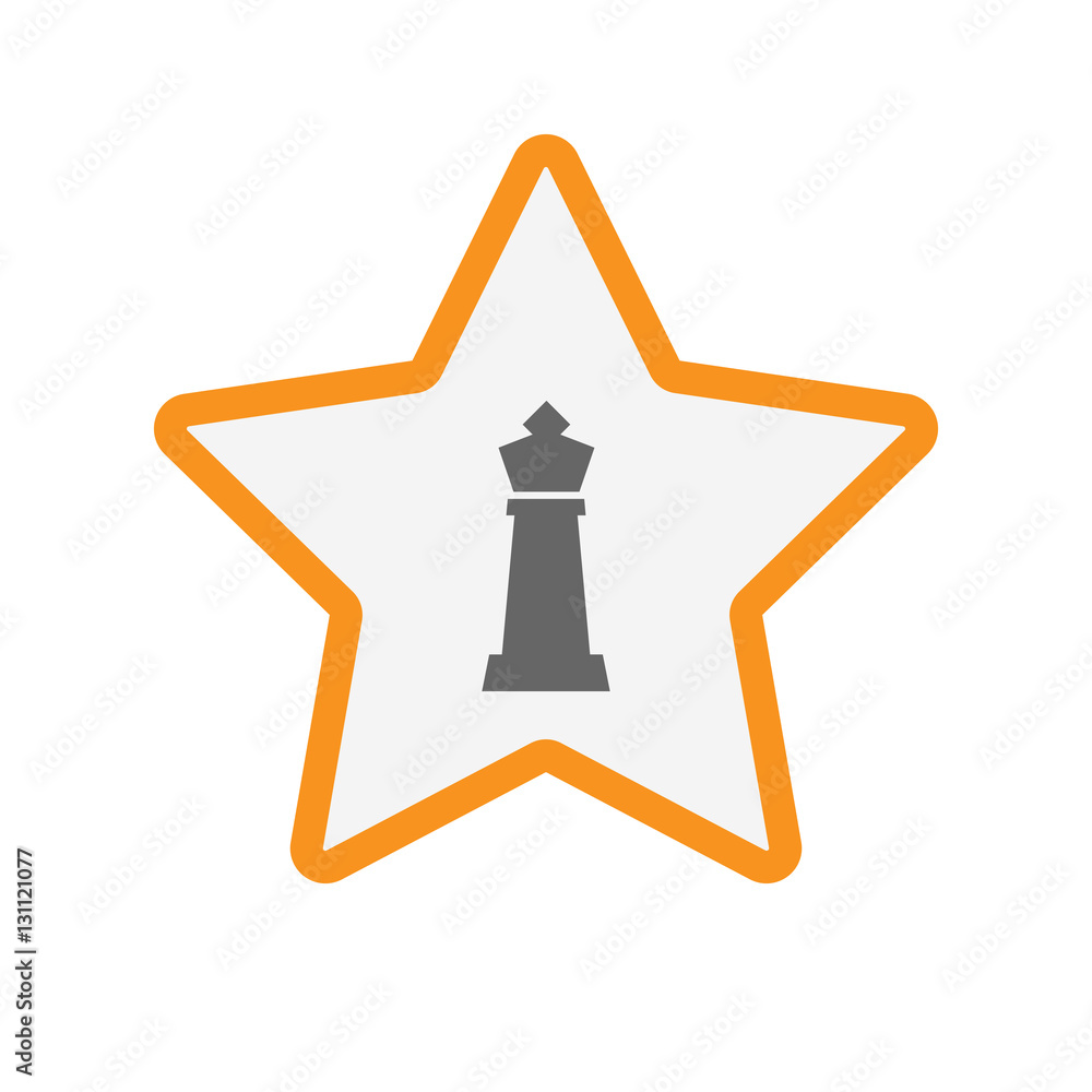 Isolated star with a king chess figure Isolated star with a king chess figure