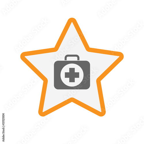 Isolated star with  a first aid kit icon