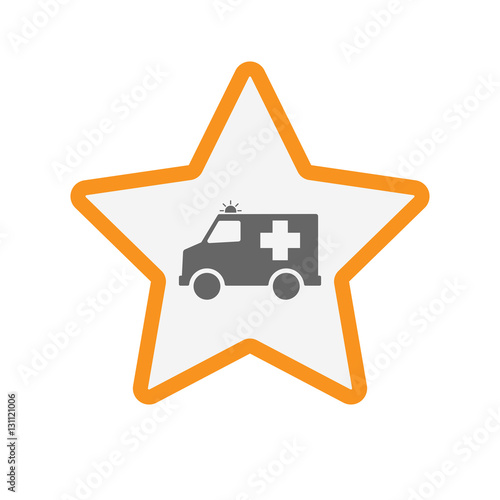 Isolated star with an ambulance icon