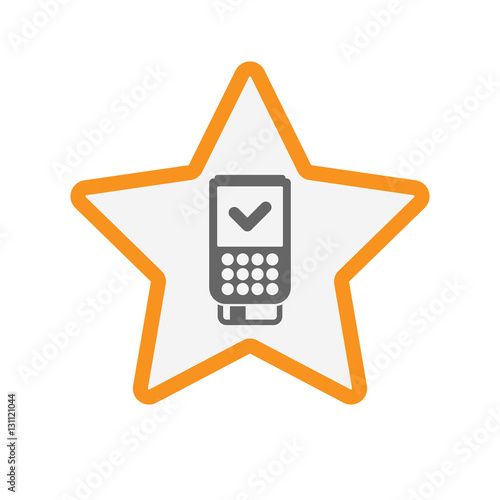 Isolated star with  a dataphone icon