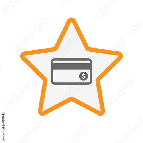 Isolated star with  a credit card