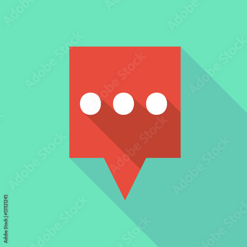 Long shadow tooltip with  an ellipsis orthographic sign