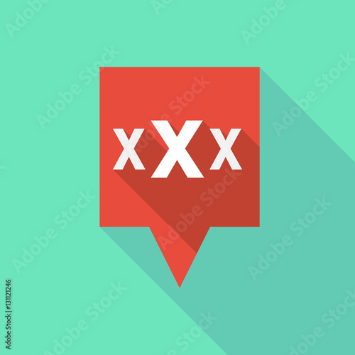 Long shadow tooltip with  a XXX letter icon