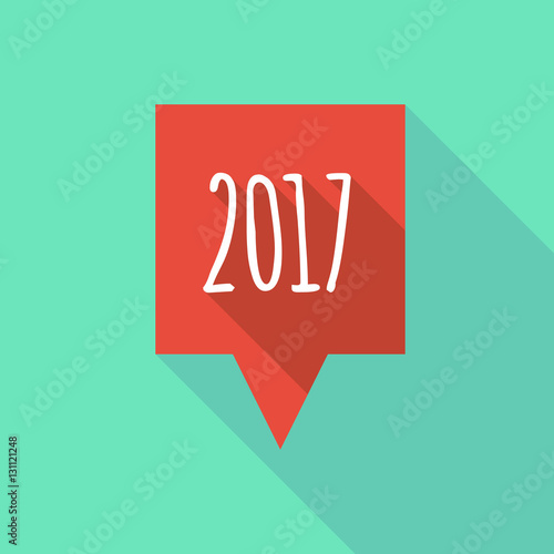 Long shadow tooltip with  a 2017 year  number icon