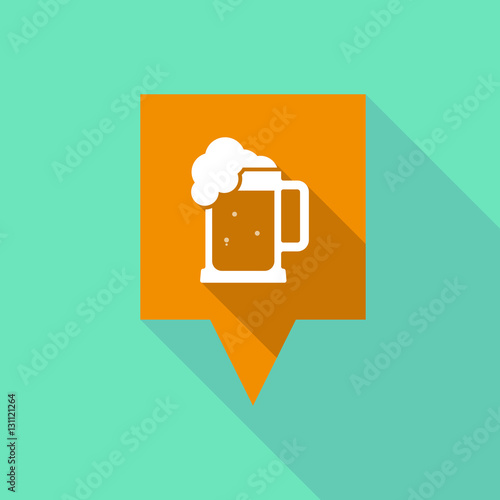 Long shadow tooltip with  a beer jar icon