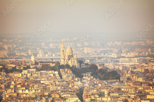 Obraz na płótnie Aerial view of Paris w salonie