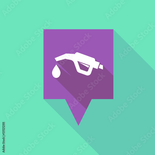 Long shadow tooltip with  a gas hose icon