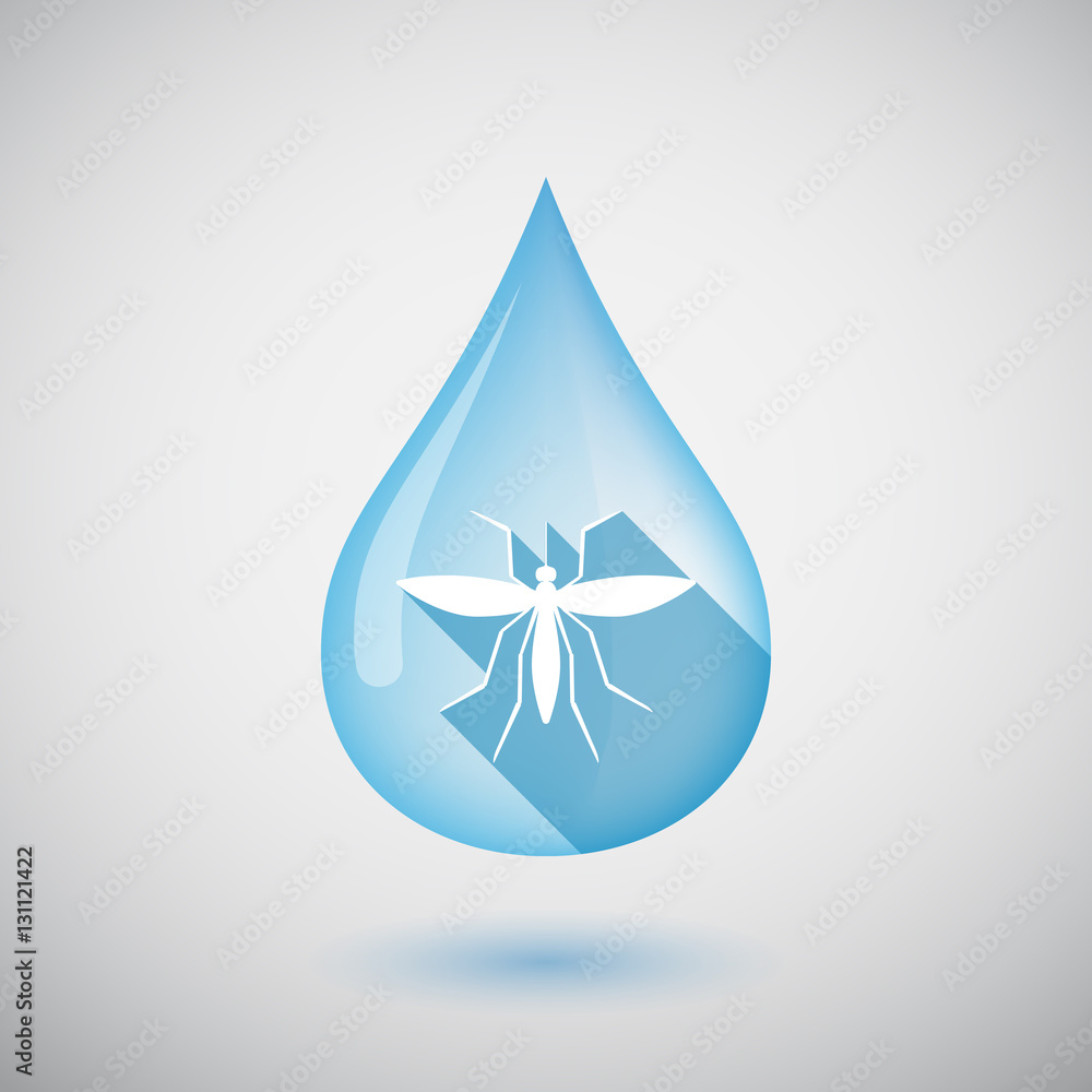 Fototapeta premium Isolated water drop with a mosquito