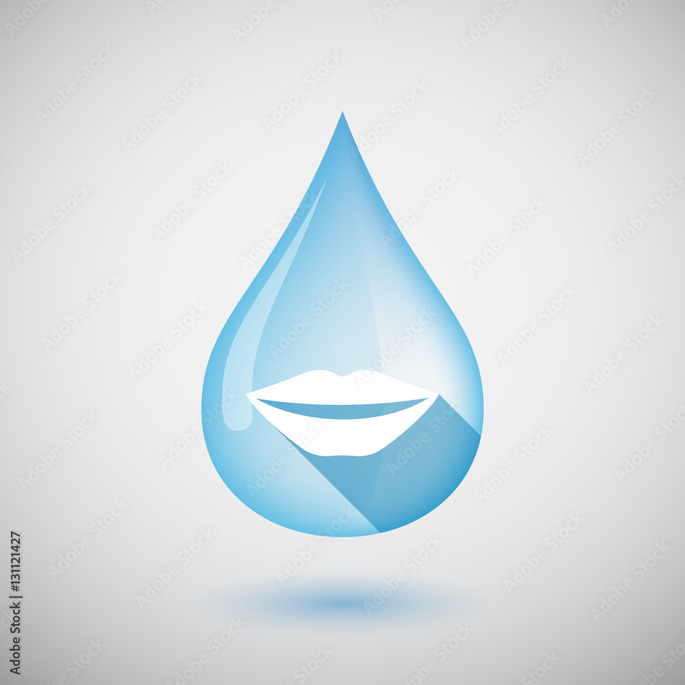 Isolated water drop with a female mouth smiling Isolated water drop with a female mouth smiling