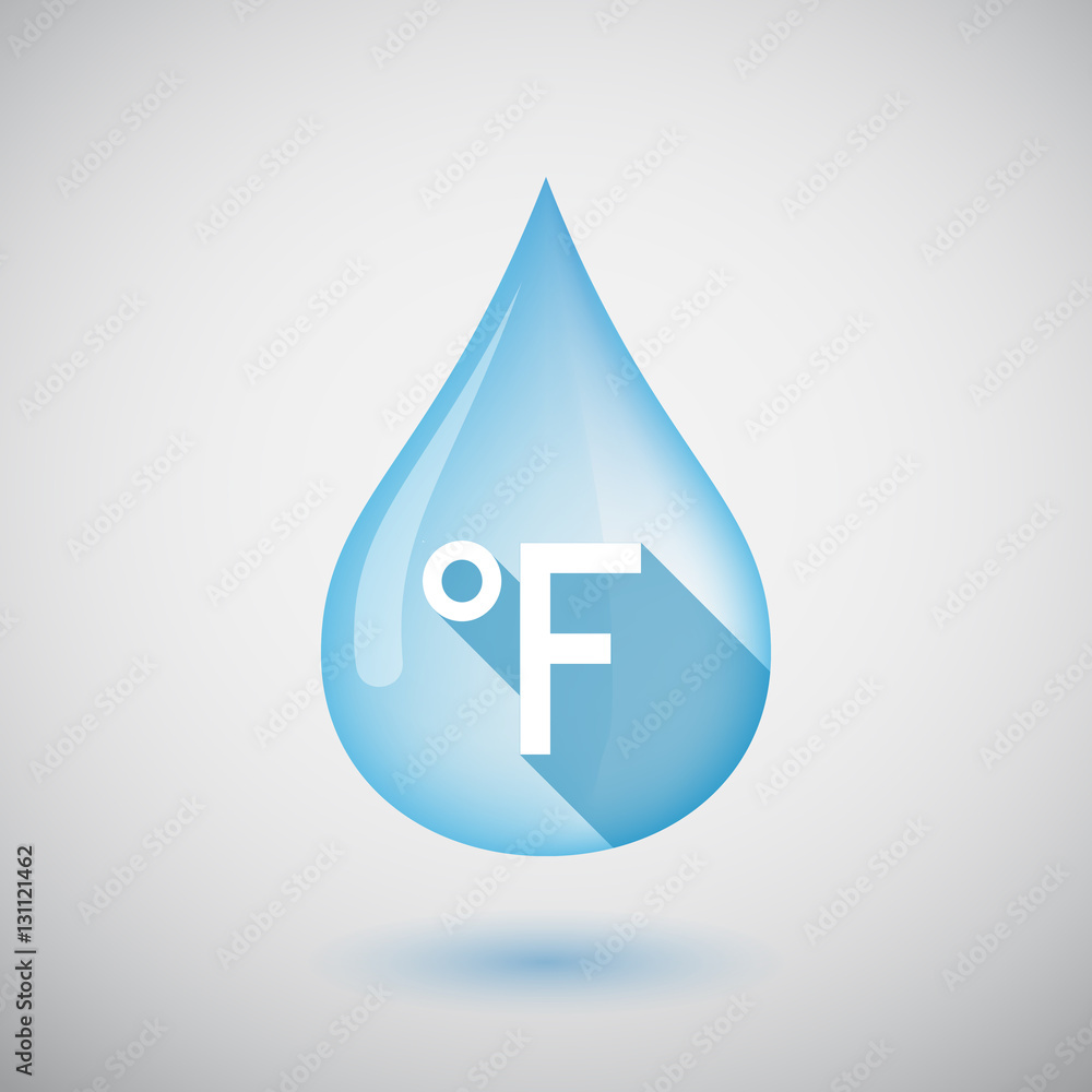 Isolated water drop with a farenheith degrees sign Isolated water drop with a farenheith degrees sign