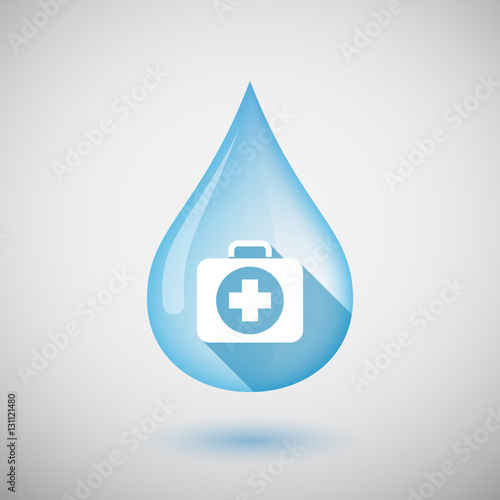 Isolated water drop with  a first aid kit icon