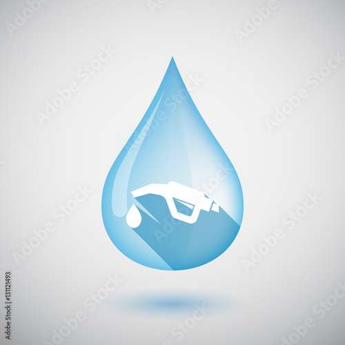 Isolated water drop with  a gas hose icon