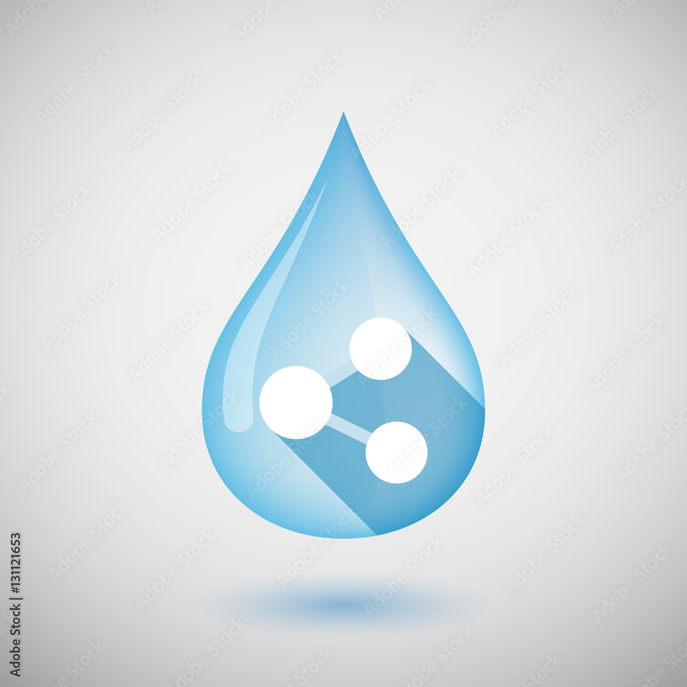 Isolated water drop with a network sign Isolated water drop with a network sign