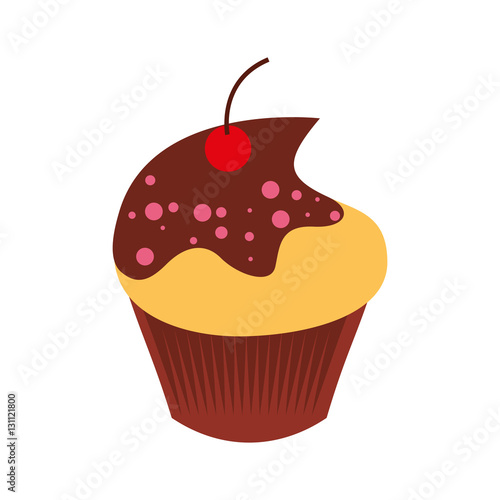 sweet and delicious cupcake icon vector illustration design