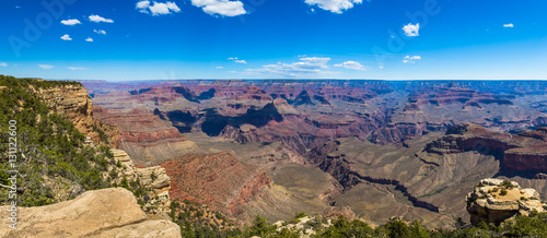 Panoramic view at sunny day. Grand Canyon National Park, Arizona, USA