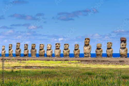 Moais of Ahu Tongariki, Easter island (Chile) photo